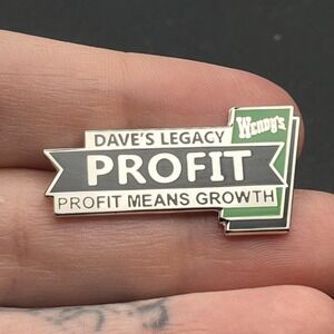 Wendy's Fast Food Restaurant Dave's Legacy Profit Growth Employee Lapel Hat Pin